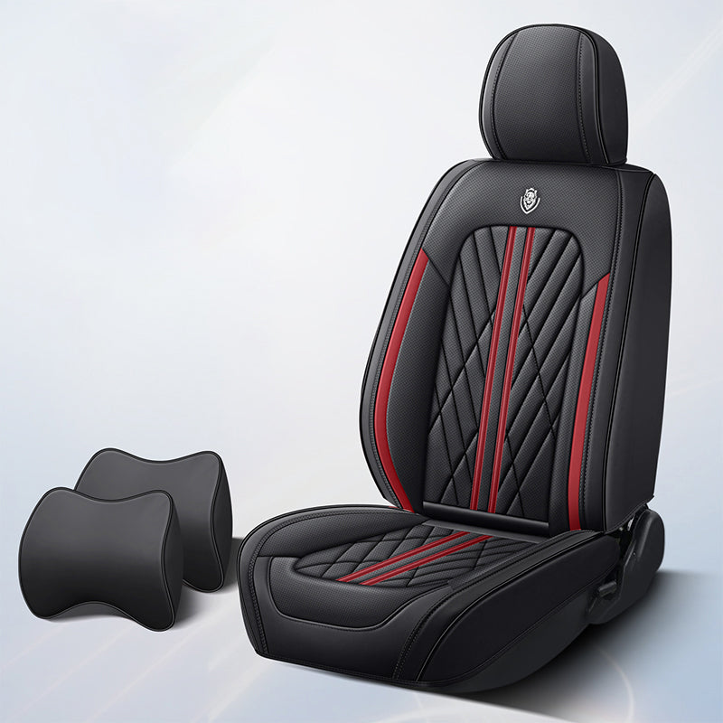 BediffAuto Universal Fit for Most Vehicles Breathable Napa Leather Car Seat Cover Protection Set