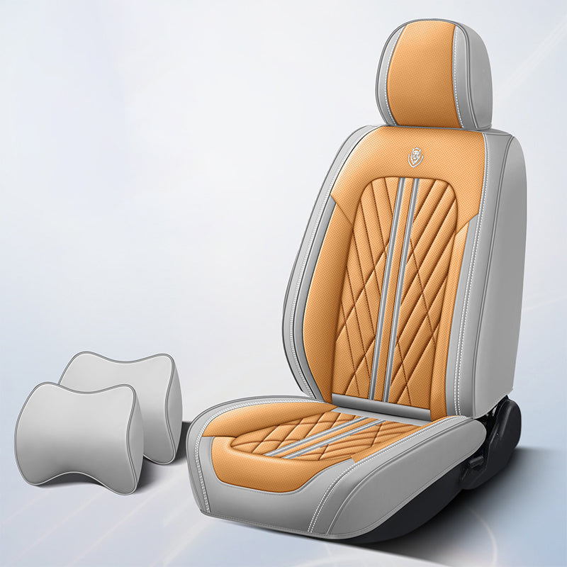 BediffAuto Universal Fit for Most Vehicles Breathable Napa Leather Car Seat Cover Protection Set
