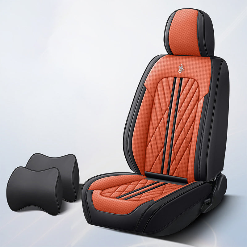 BediffAuto Universal Fit for Most Vehicles Breathable Napa Leather Car Seat Cover Protection Set