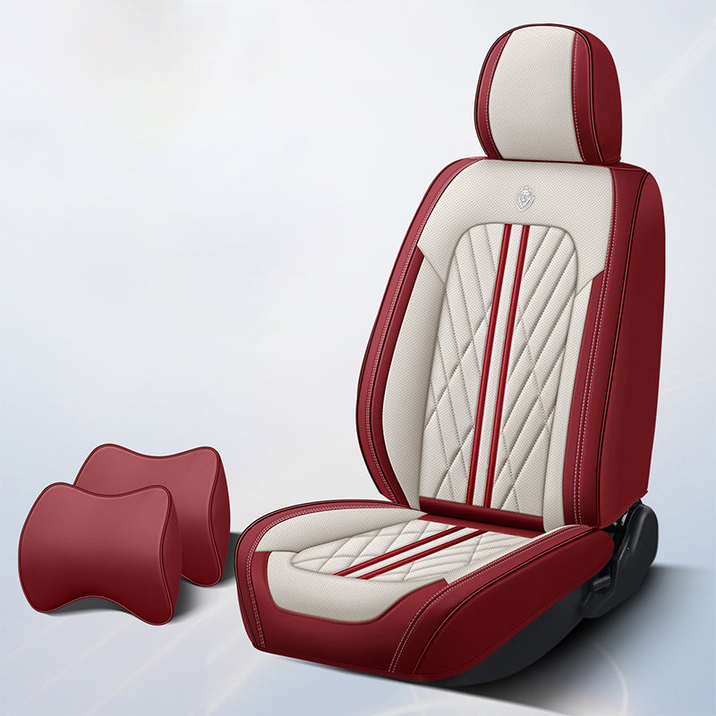BediffAuto Universal Fit for Most Vehicles Breathable Napa Leather Car Seat Cover Protection Set