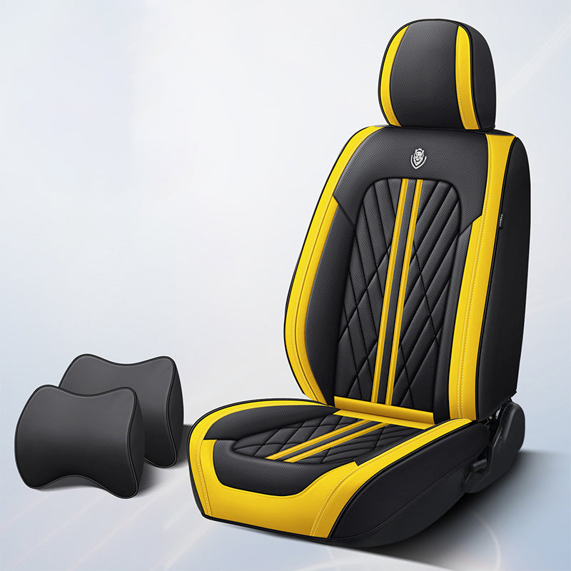 BediffAuto Universal Fit for Most Vehicles Breathable Napa Leather Car Seat Cover Protection Set