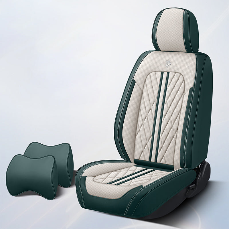 BediffAuto Universal Fit for Most Vehicles Breathable Napa Leather Car Seat Cover Protection Set
