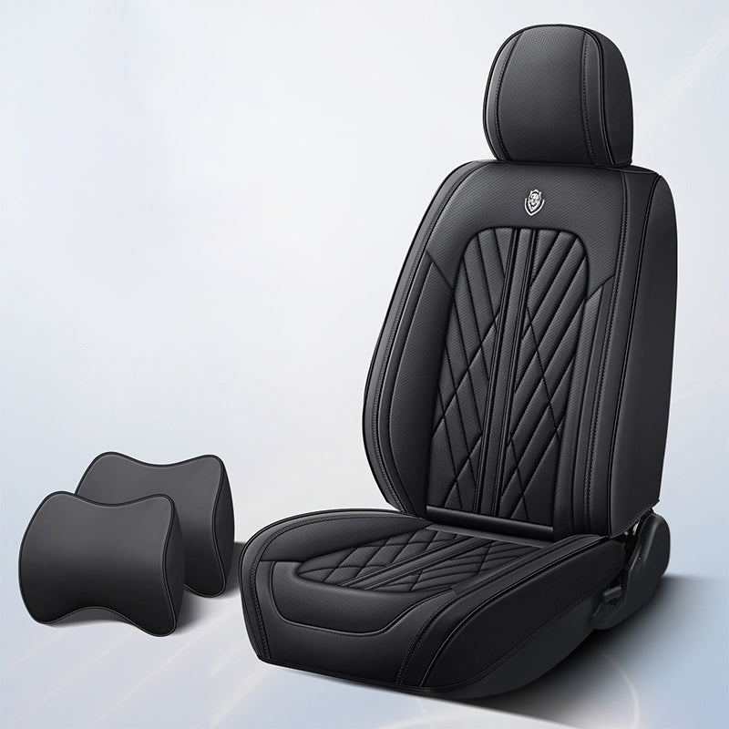 BediffAuto Universal Fit for Most Vehicles Breathable Napa Leather Car Seat Cover Protection Set