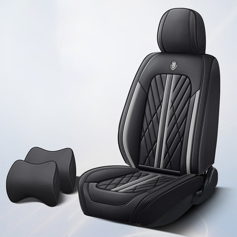 BediffAuto Universal Fit for Most Vehicles Breathable Napa Leather Car Seat Cover Protection Set
