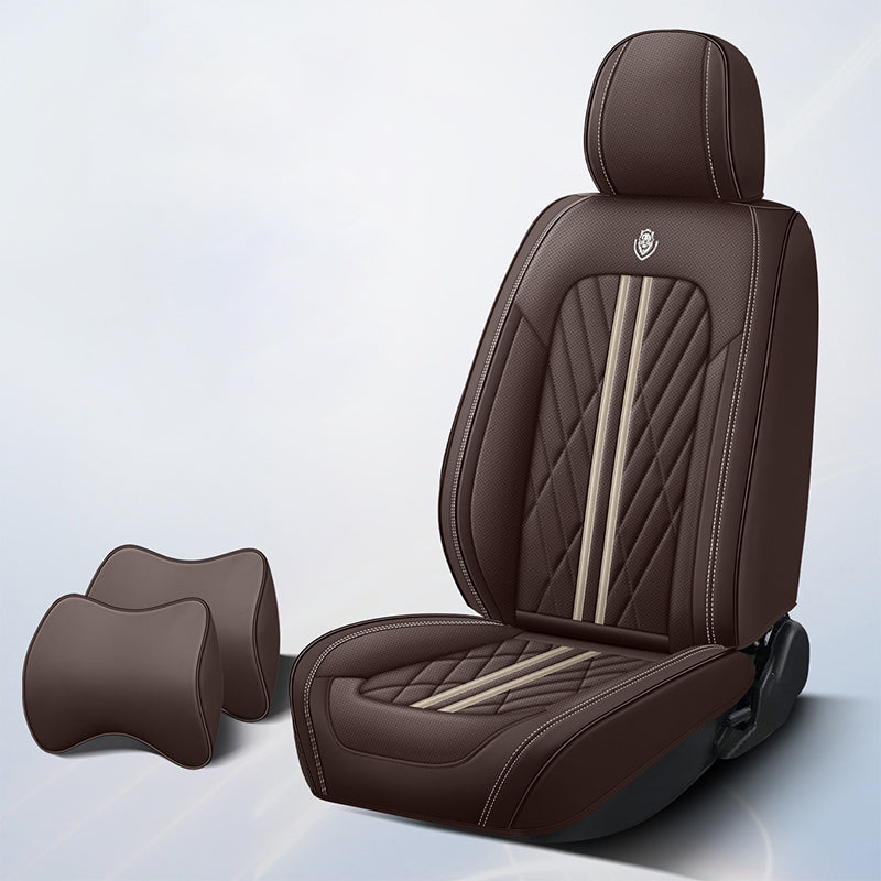 BediffAuto Universal Fit for Most Vehicles Breathable Napa Leather Car Seat Cover Protection Set