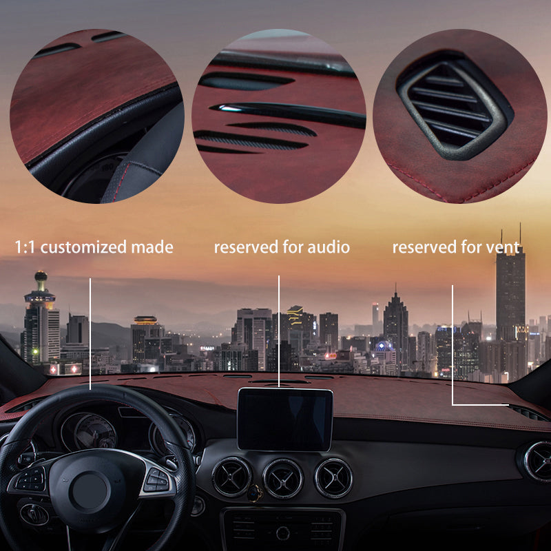 Car Dashboard Cover Customized to Fit Carbon Fiber Texture Leather Sun Shade Dash Mat