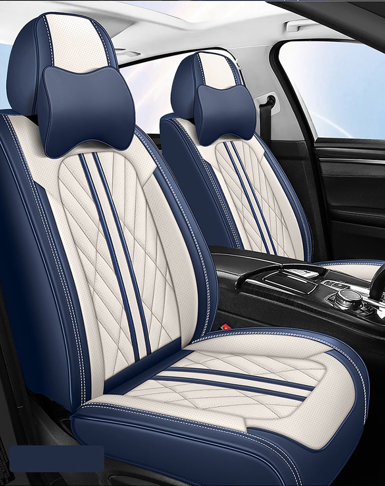 BediffAuto Universal Fit for Most Vehicles Breathable Napa Leather Car Seat Cover Protection Set