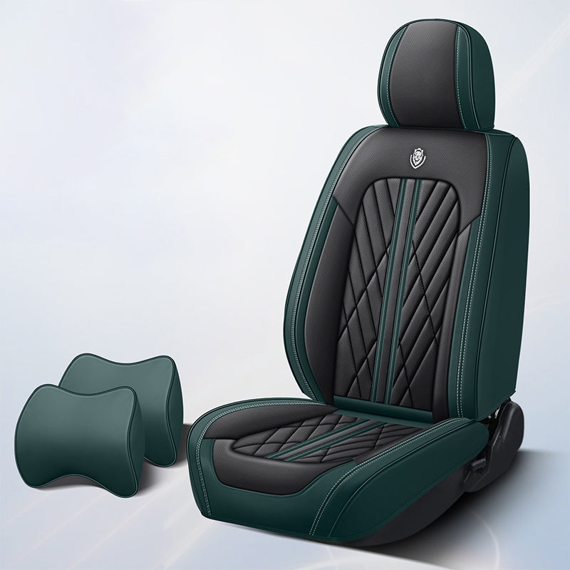 BediffAuto Universal Fit for Most Vehicles Breathable Napa Leather Car Seat Cover Protection Set