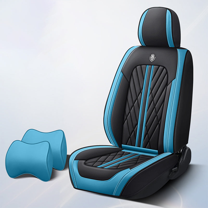 BediffAuto Universal Fit for Most Vehicles Breathable Napa Leather Car Seat Cover Protection Set