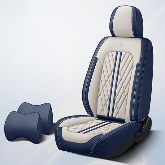 BediffAuto Universal Fit for Most Vehicles Breathable Napa Leather Car Seat Cover Protection Set