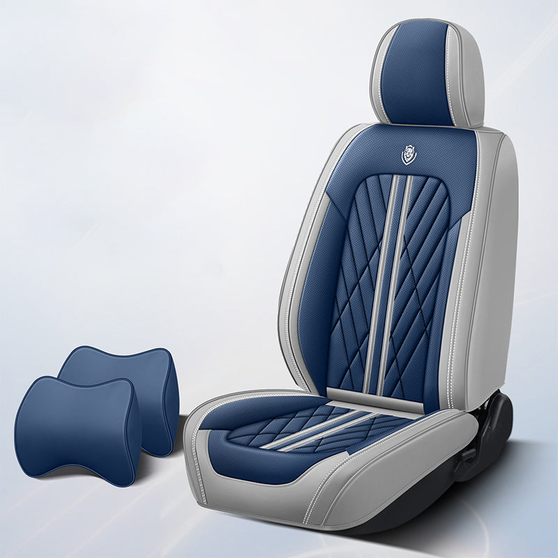BediffAuto Universal Fit for Most Vehicles Breathable Napa Leather Car Seat Cover Protection Set